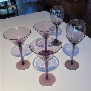 Deep Purple Martini & Wine Bar Glassware Set